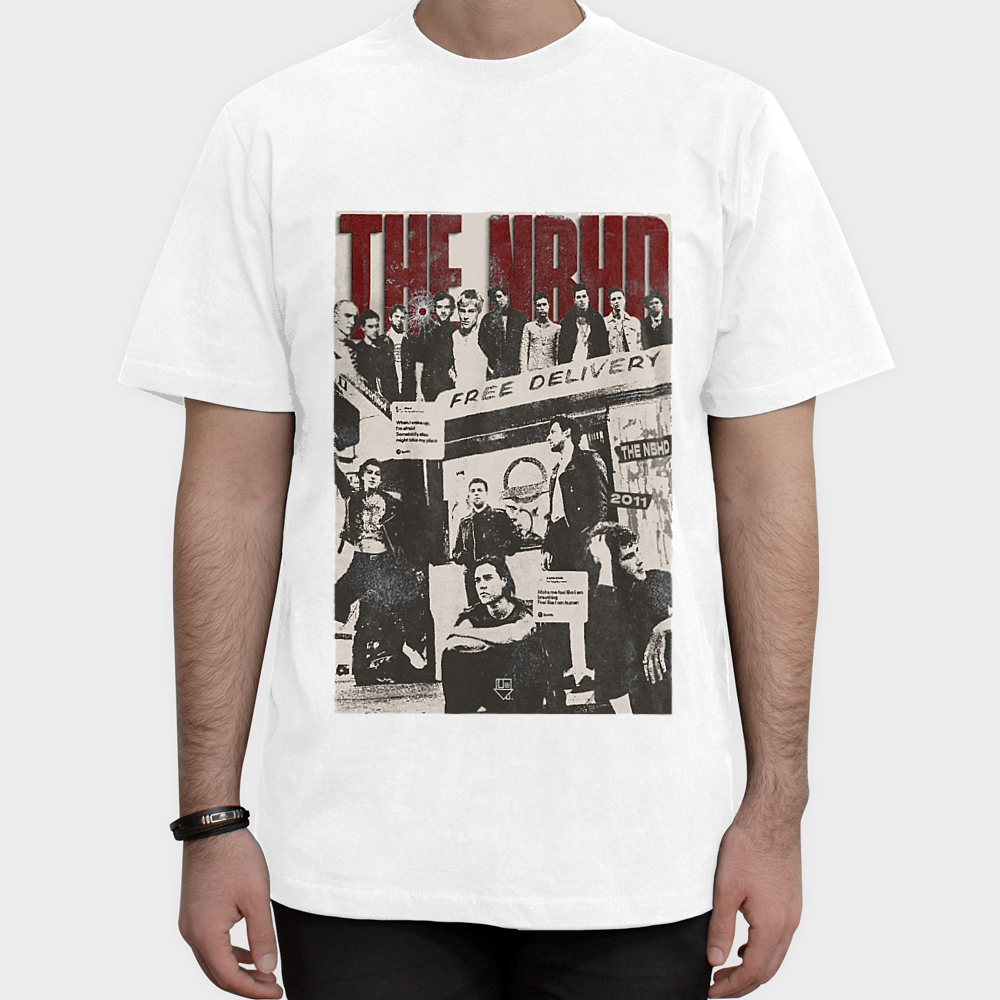 تیشرت طرح بند نیبرهود the neighborhood bandنمای روبرو ۱ - رنگ سفید