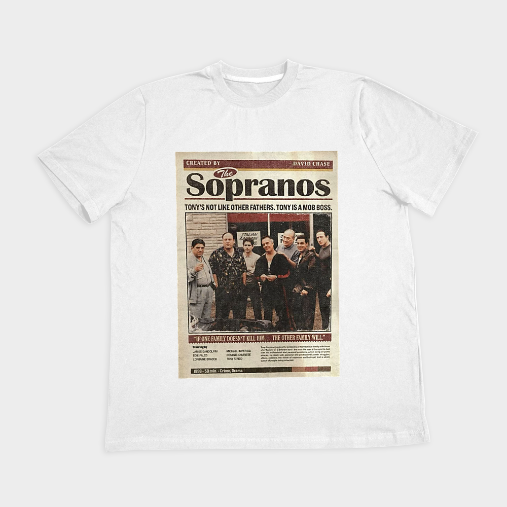 تیشرت طرح سوپرانوز the sopranos تونی سوپرانونمای روبرو ۲ - رنگ سفید1