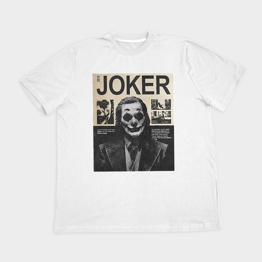 تیشرت طرح جوکر jokerنمای روبرو ۲ - رنگ سفید1