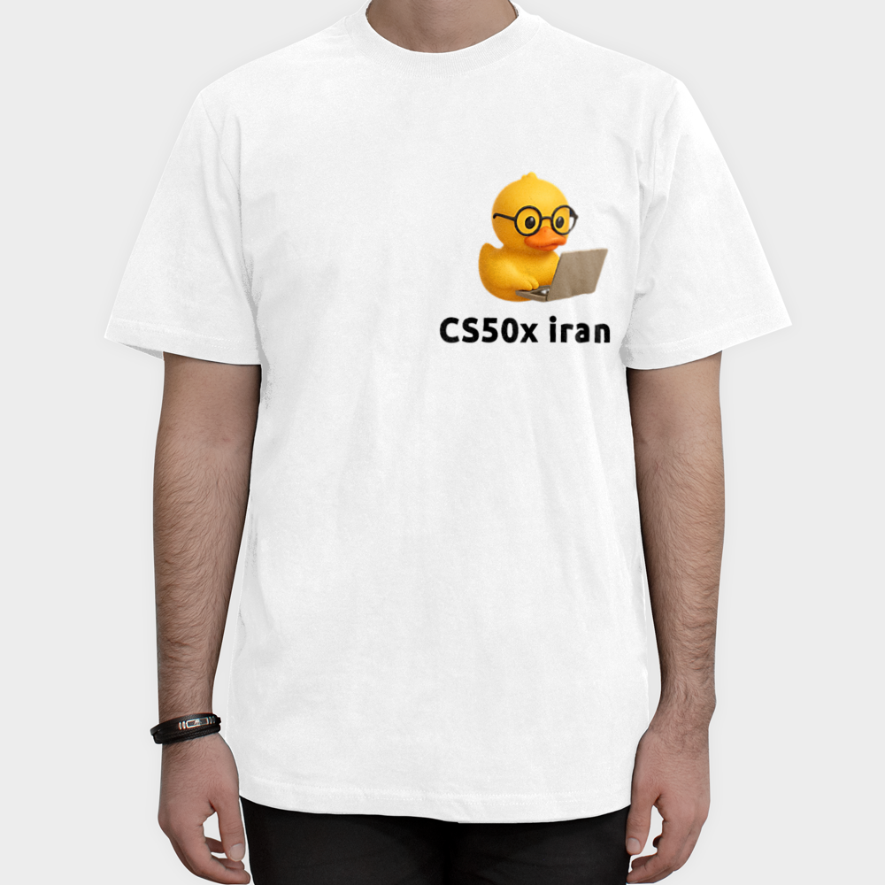 تیشرت برنامه نویساننمای روبرو ۱ - رنگ سفید