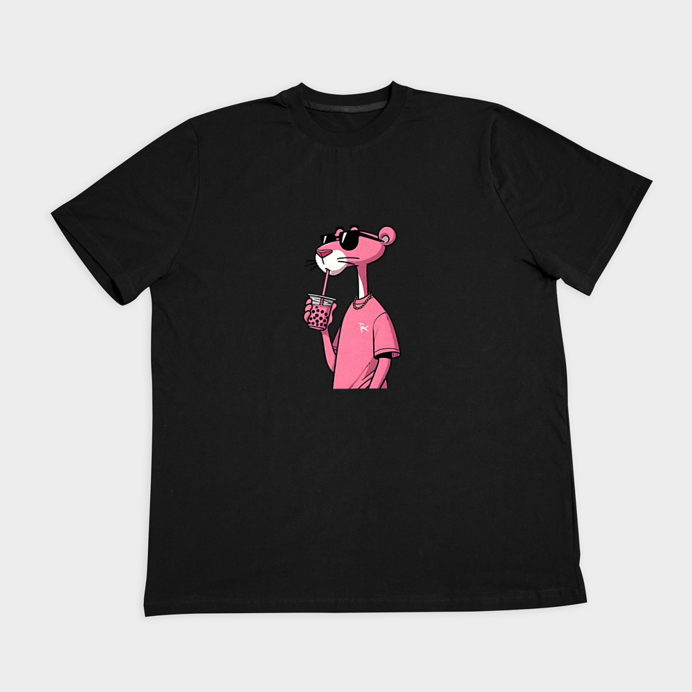 تیشرت پلنگ صورتی – Pink Panther Styleنمای روبرو ۲ - رنگ مشکی