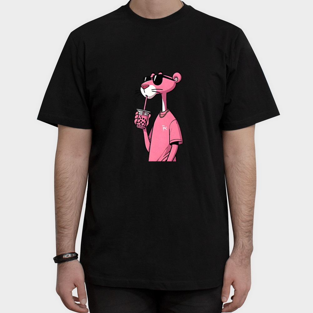 تیشرت پلنگ صورتی – Pink Panther Styleنمای روبرو ۱ - رنگ مشکی1