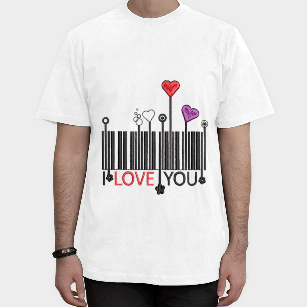 تیشرت طرح I LOVE YOUنمای روبرو ۱ - رنگ سفید1