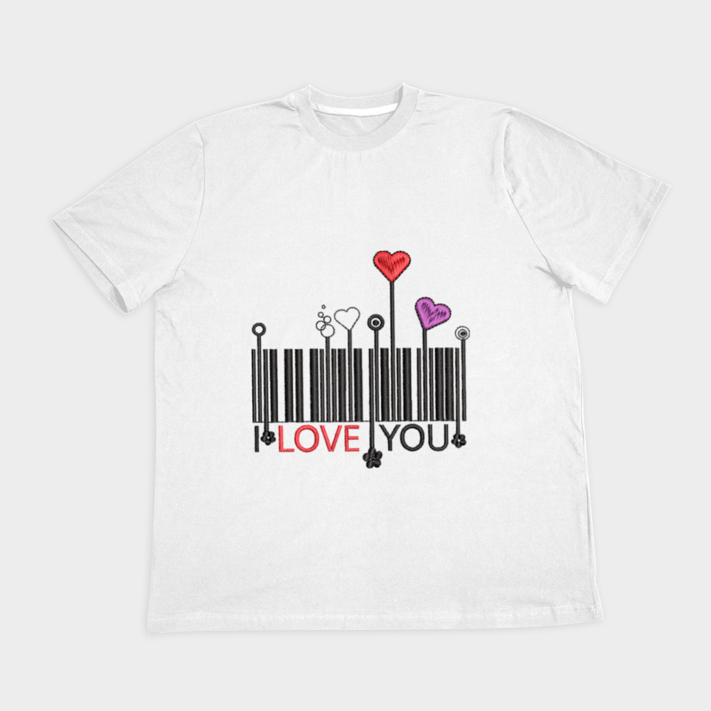 تیشرت طرح I LOVE YOUنمای روبرو ۲ - رنگ سفید