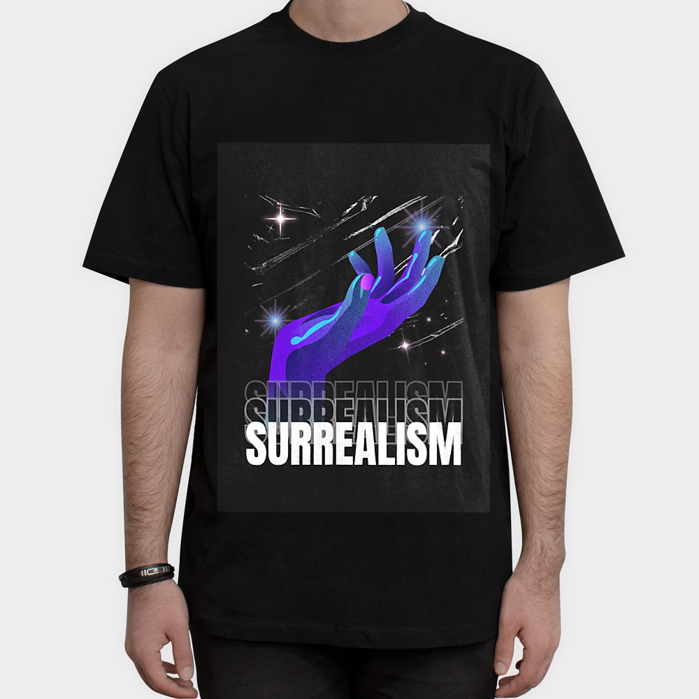 تیشرت Surrealismنمای روبرو ۱ - رنگ مشکی