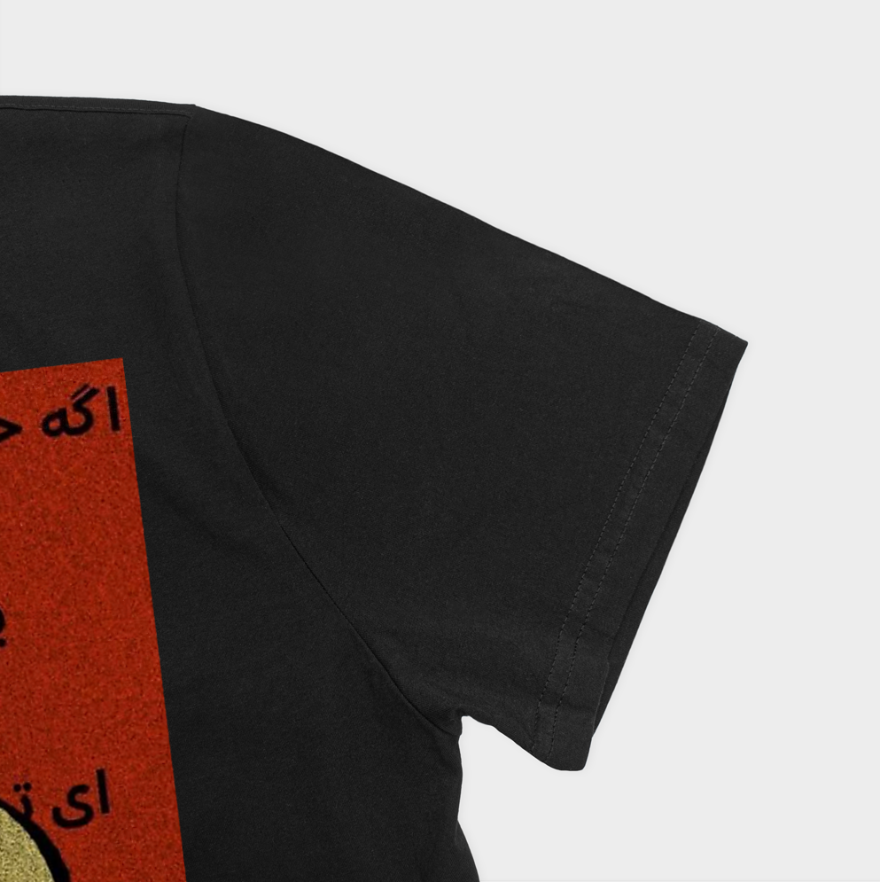 تیشرت طرح آهنگ گوگوشنمای نزدیک آستین چپ - رنگ مشکی3