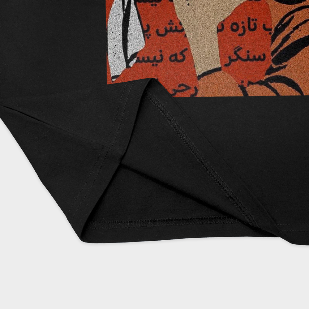 تیشرت طرح آهنگ گوگوشنمای نزدیک پایین لباس - رنگ مشکی2
