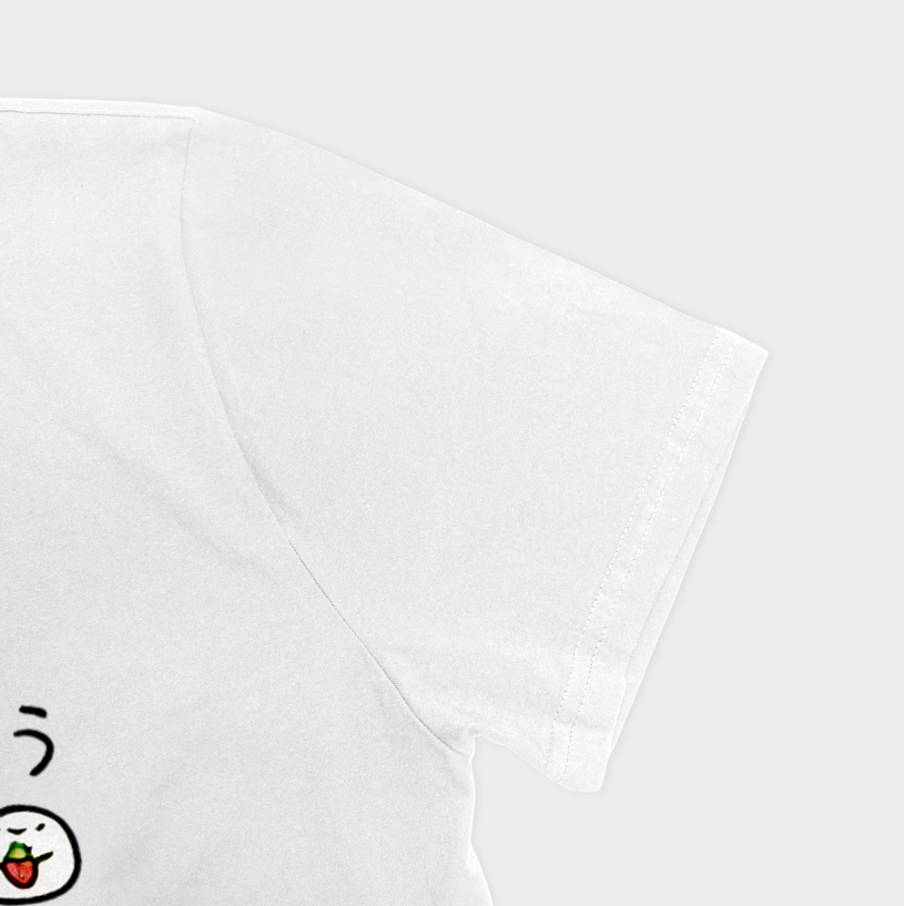 تیشرت  مدل ژاپنینمای نزدیک آستین چپ - رنگ سفید3