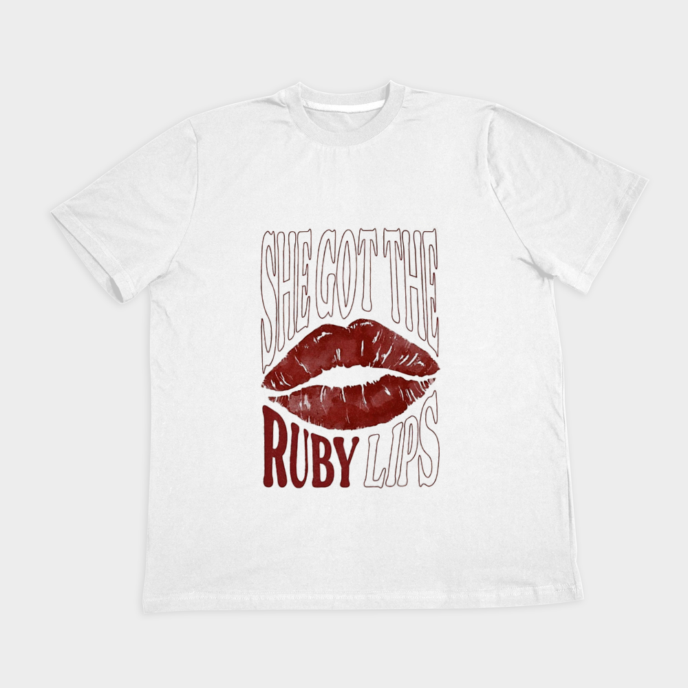 تیشرت she got the ruby lipsنمای روبرو ۲ - رنگ سفید