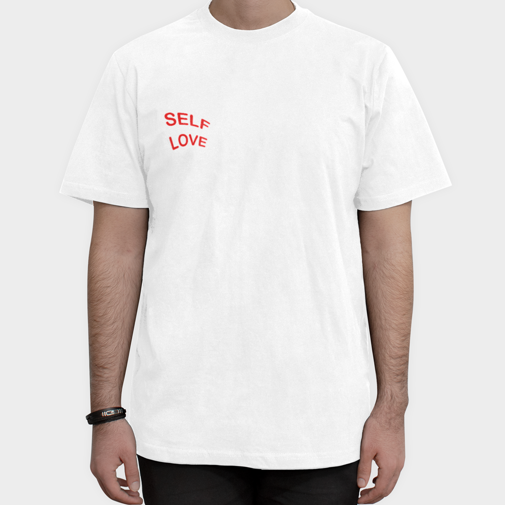 تیشرت استین کوتاه self loveنمای روبرو ۱ - رنگ سفید