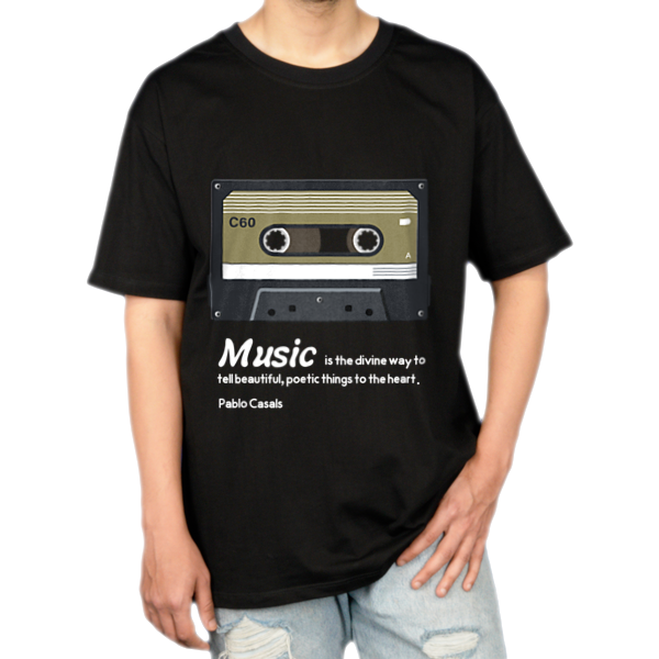 تیشرت musicنمای روبرو ۱ - رنگ مشکی
