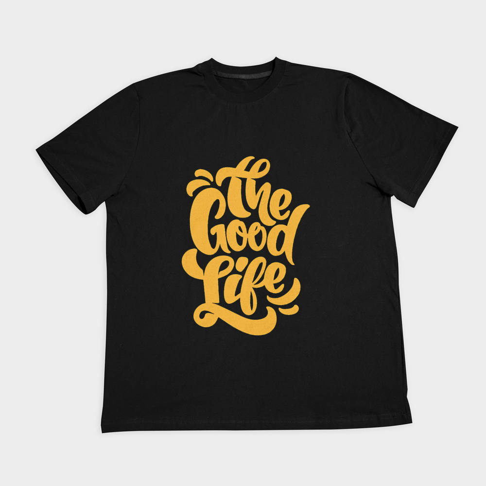 تیشرت نخ پنبه طرح Good Lifeنمای روبرو ۲ - رنگ مشکی1