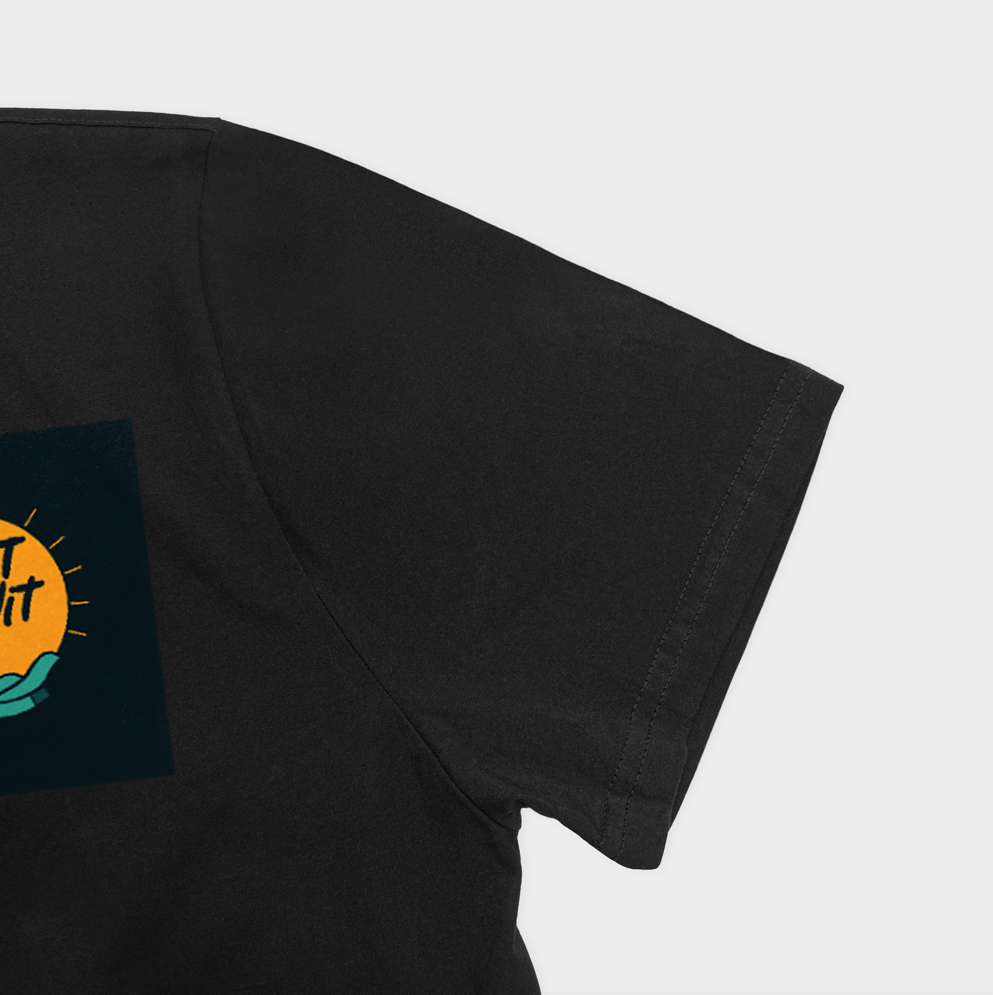 تیشرت just do itنمای نزدیک آستین چپ - رنگ مشکی3