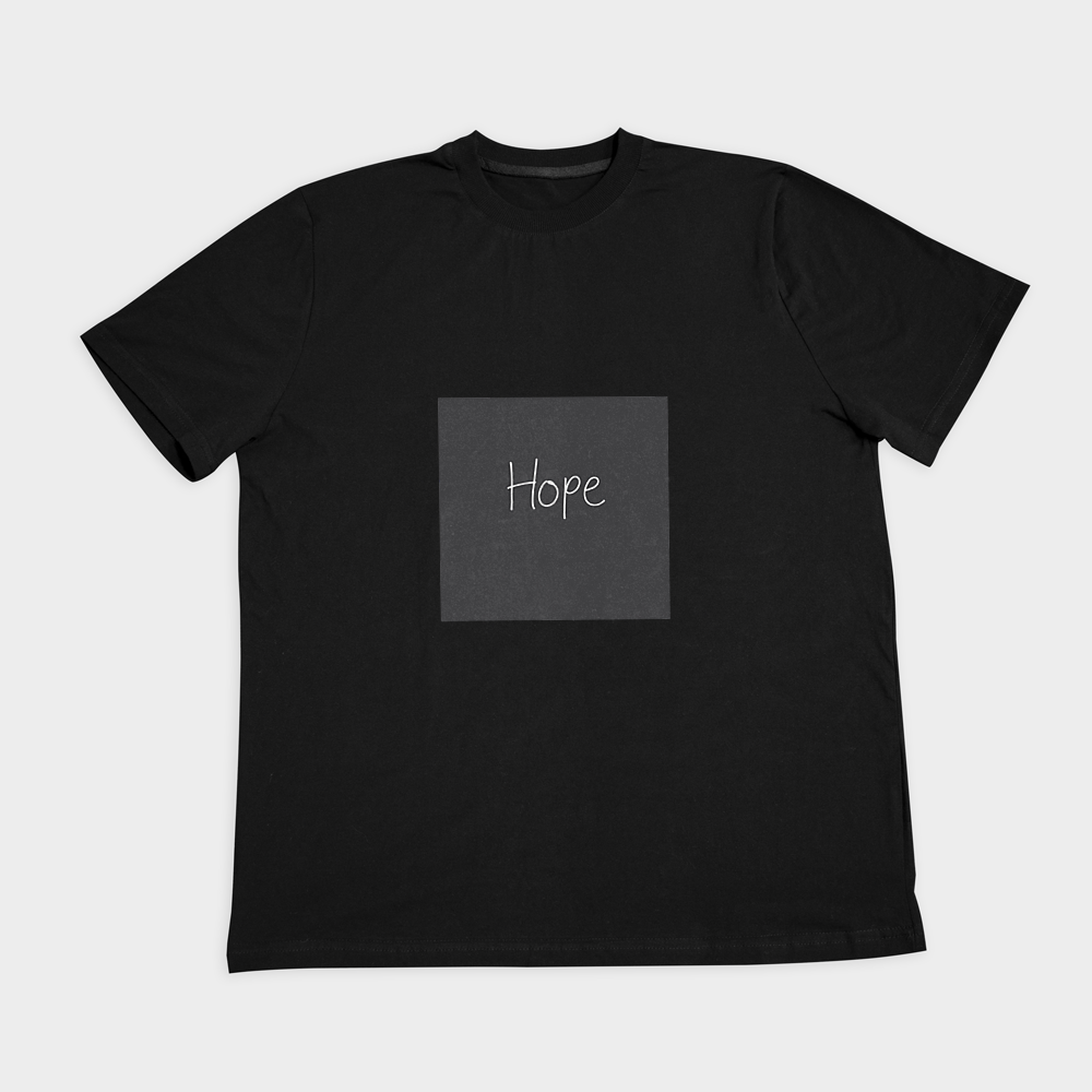 تیشرت نخ پنبه طرح HOPEنمای روبرو ۲ - رنگ مشکی1
