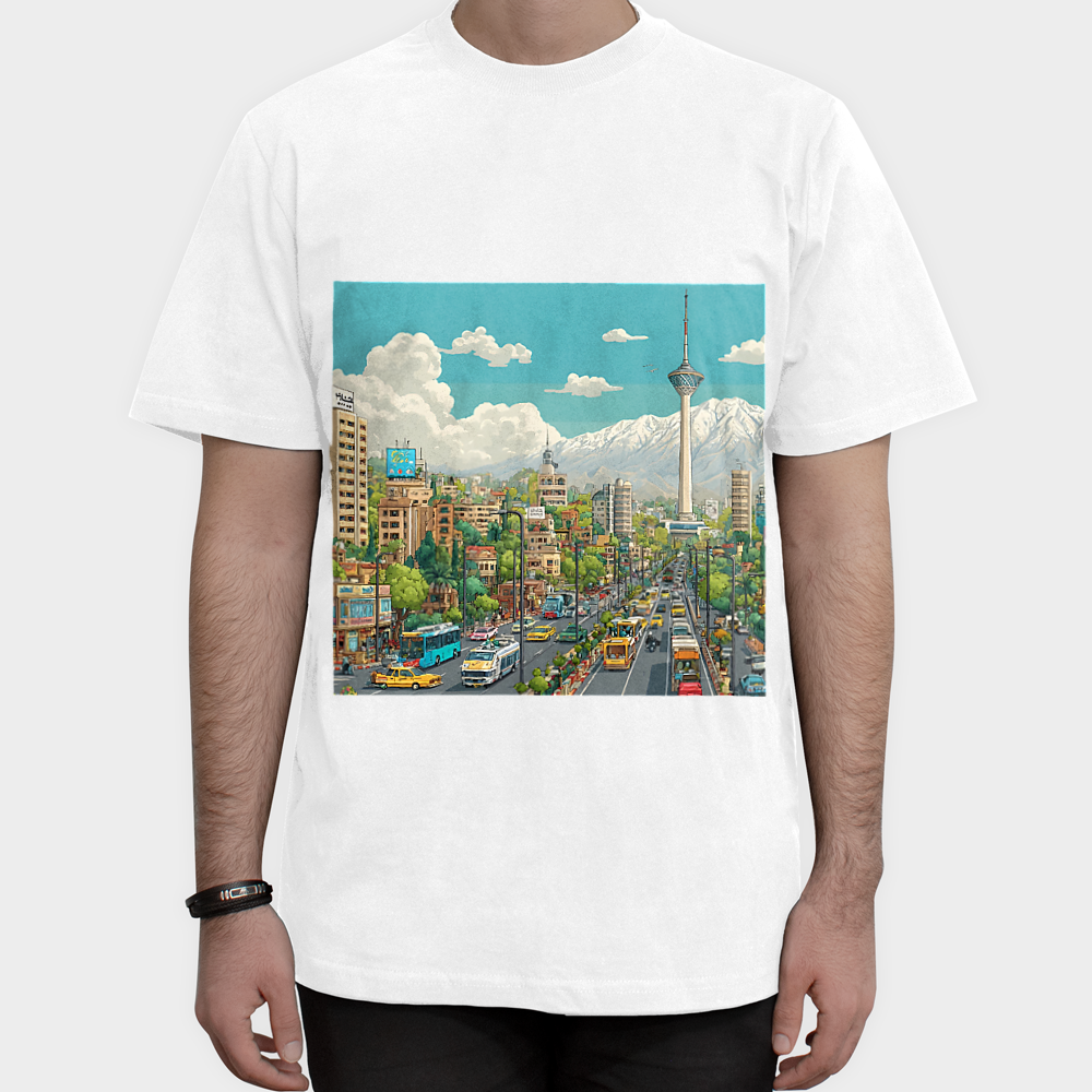 TEHRAN TSHIRT444نمای روبرو ۱ - رنگ سفید
