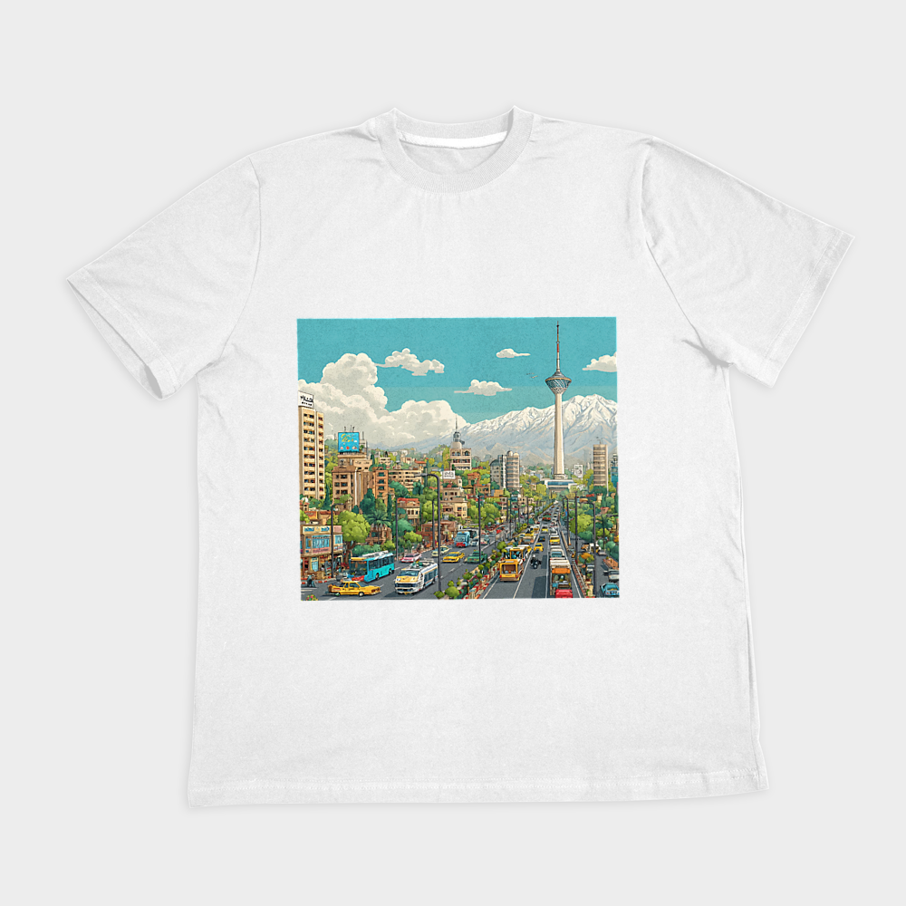 TEHRAN TSHIRT444نمای روبرو ۲ - رنگ سفید1