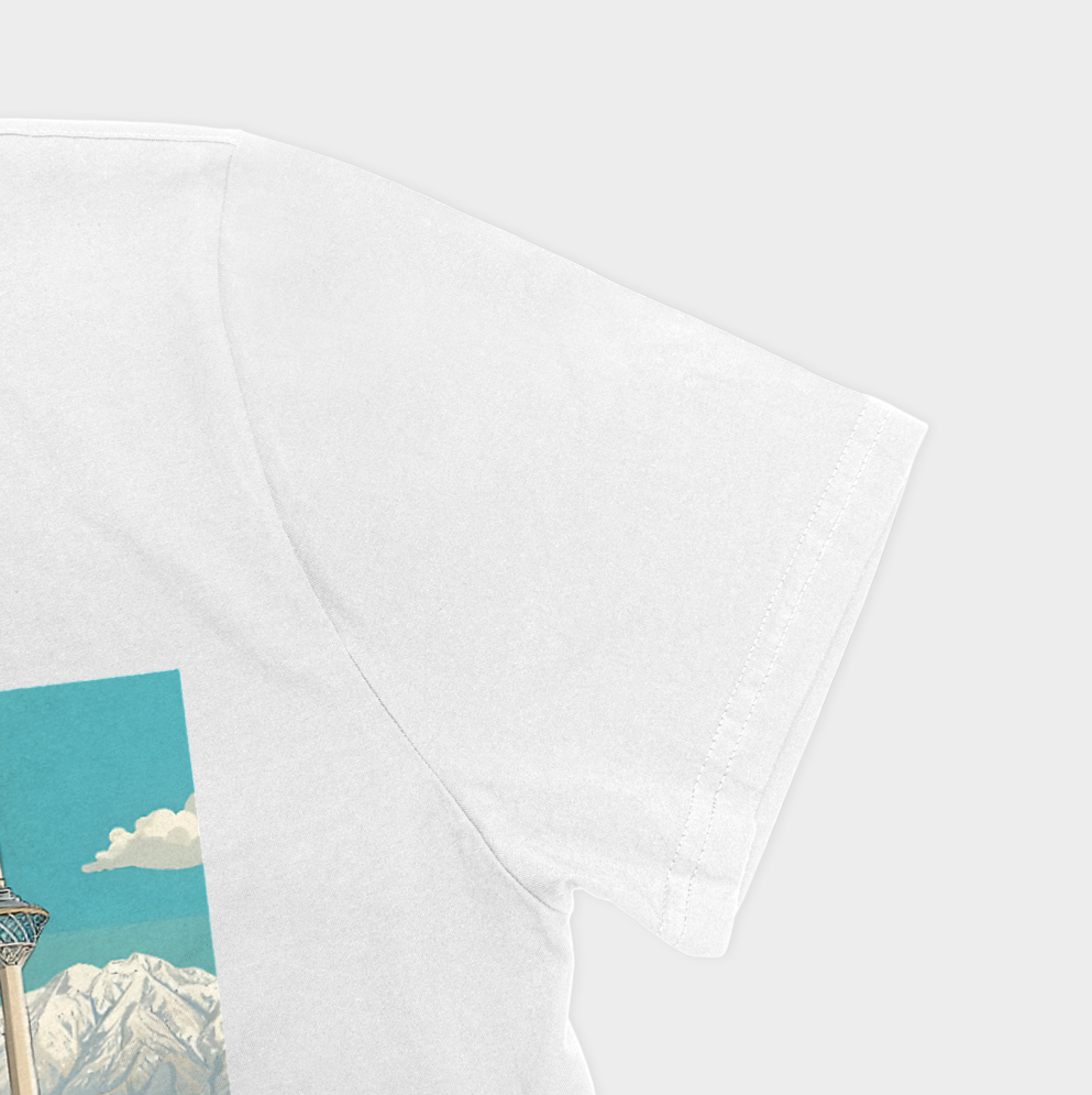 TEHRAN TSHIRT444نمای نزدیک آستین چپ - رنگ سفید3