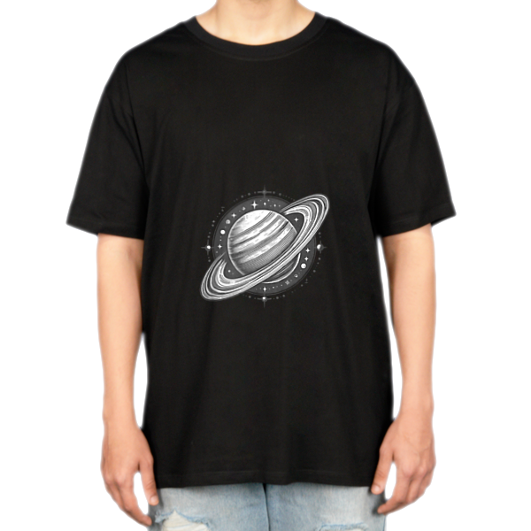 Moon T-shirtنمای روبرو ۲ - رنگ مشکی