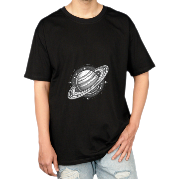 Moon T-shirtنمای روبرو ۱ - رنگ مشکی1