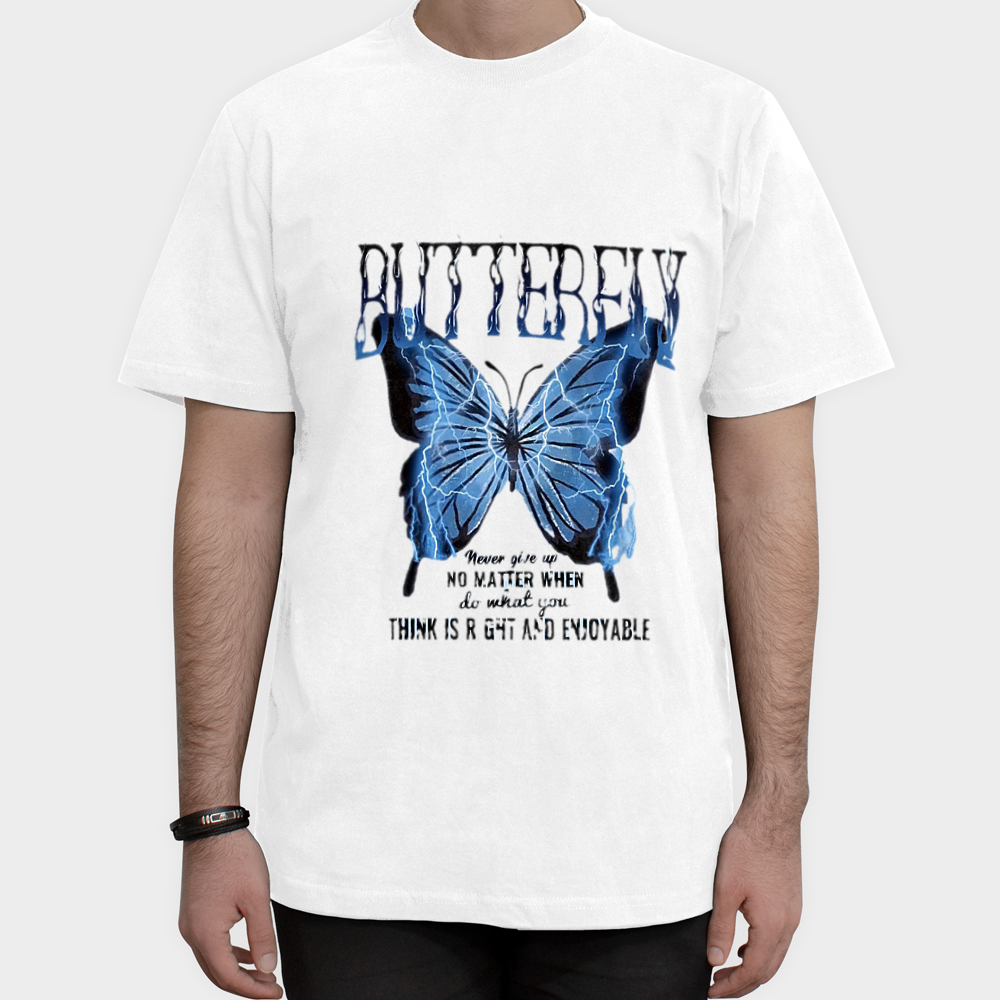 تیشرت پینترستیbutterflyنمای روبرو ۱ - رنگ سفید