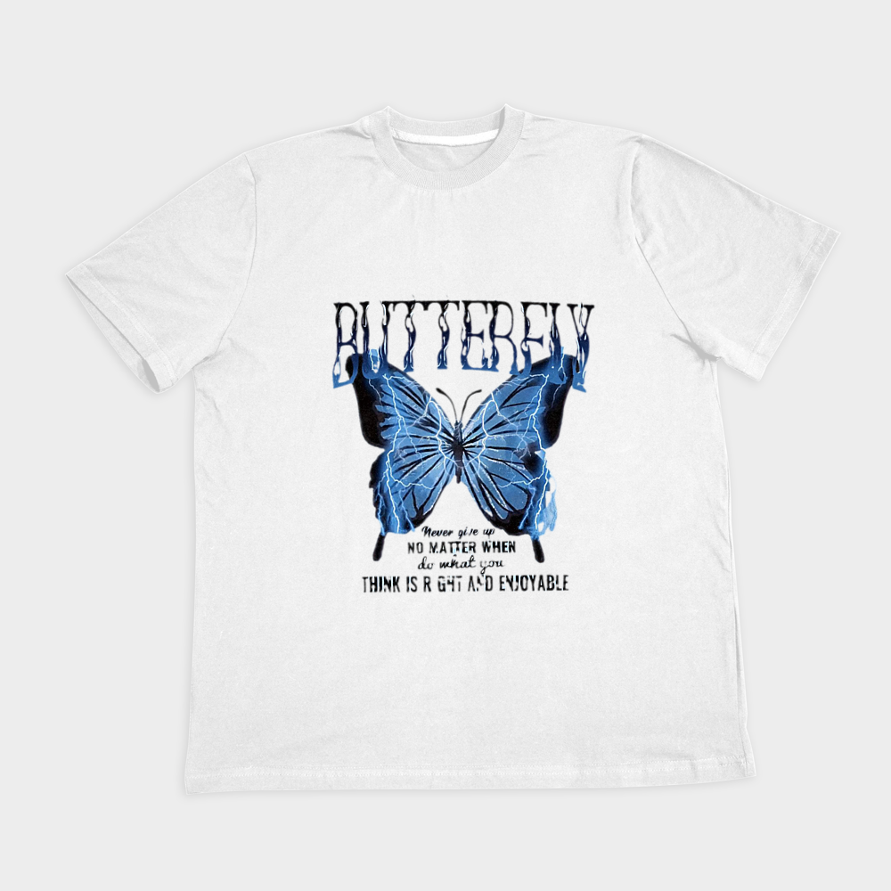 تیشرت پینترستیbutterflyنمای روبرو ۲ - رنگ سفید1