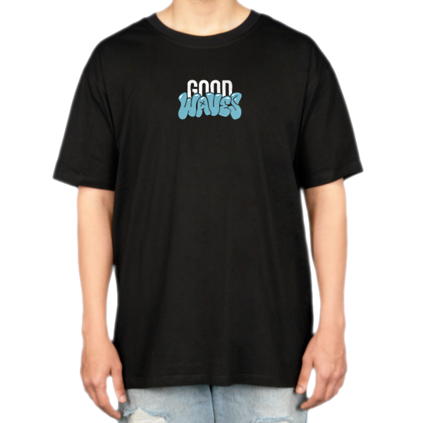 تیشرت good wavesنمای روبرو ۲ - رنگ مشکی2