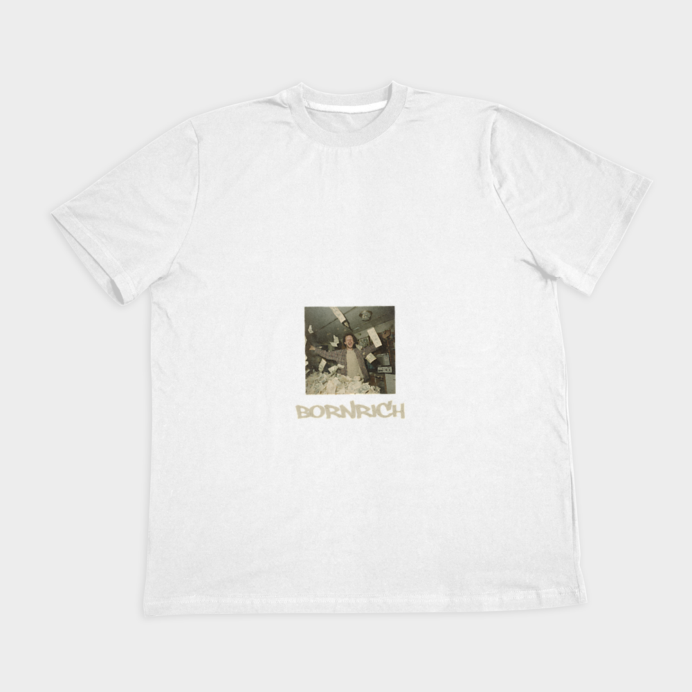 BORN RICH TSHIRT444نمای روبرو ۲ - رنگ سفید1