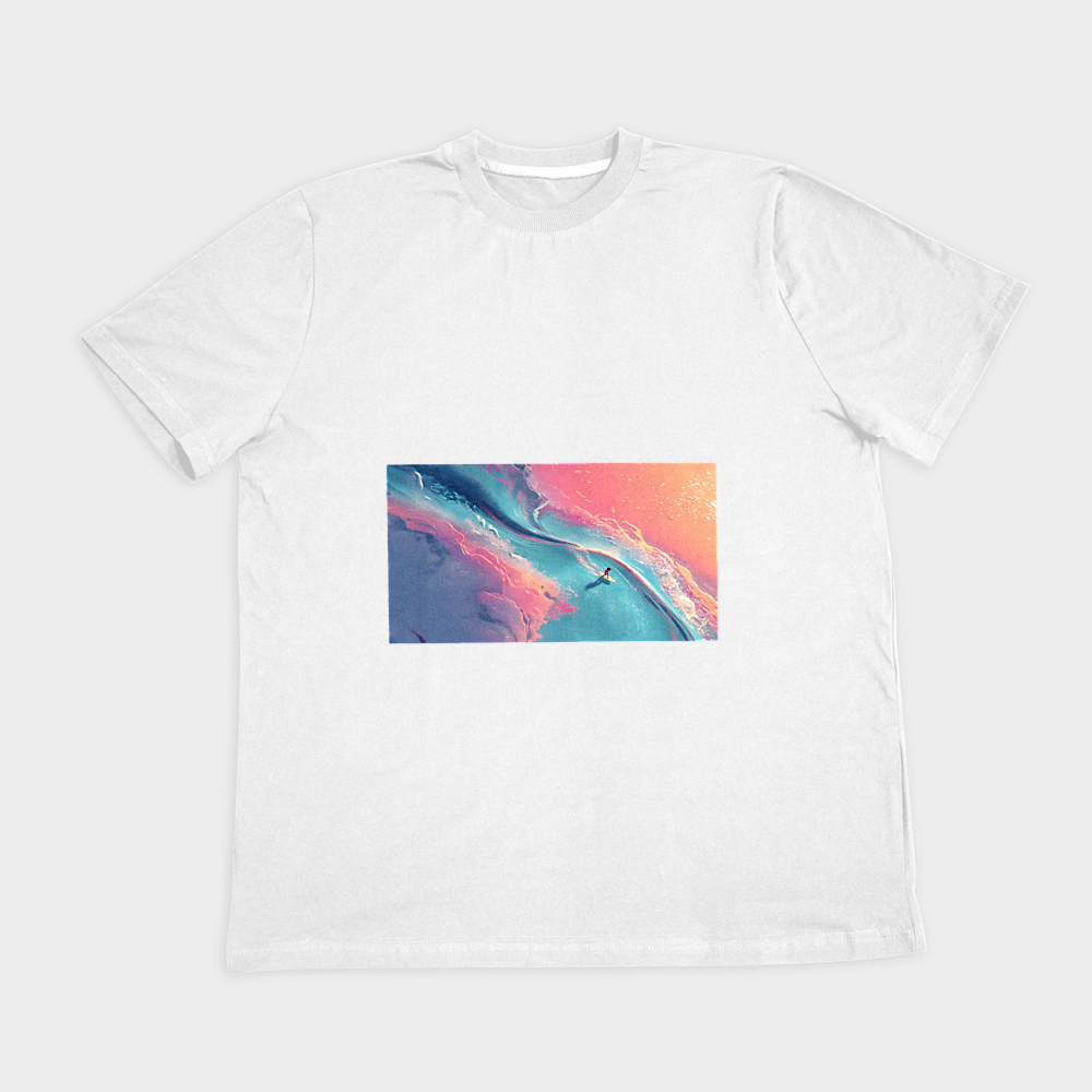 PINKI WAVES TSHIRT444نمای روبرو ۲ - رنگ سفید