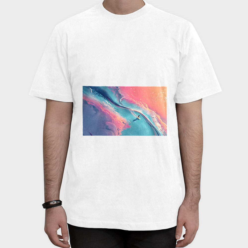 PINKI WAVES TSHIRT444نمای روبرو ۱ - رنگ سفید1