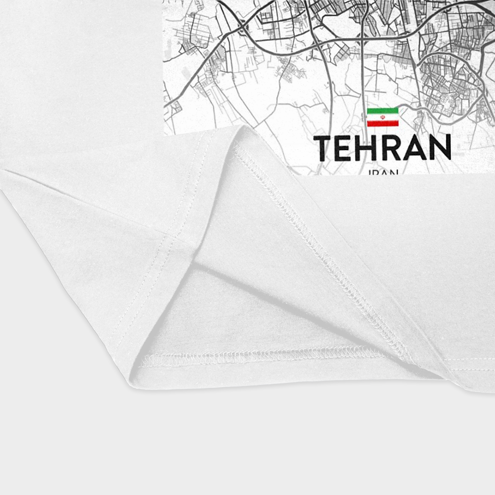 تیشرت نقشه تهراننمای نزدیک پایین لباس - رنگ سفید2