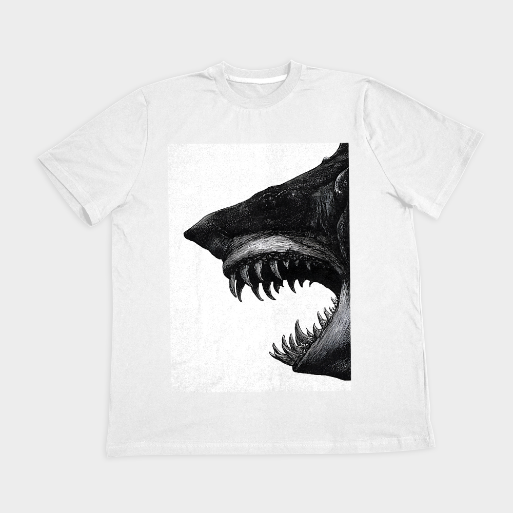 SHARK TSHIRT444نمای روبرو ۲ - رنگ سفید1