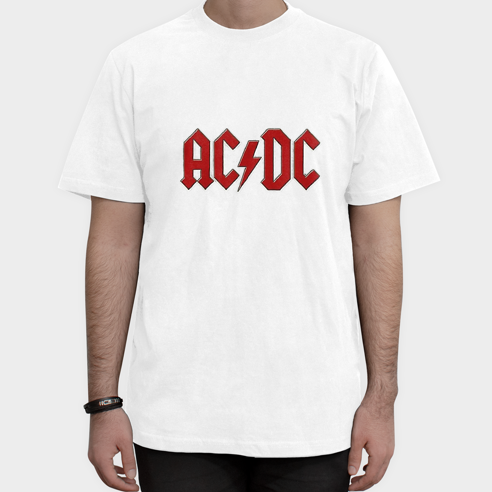 تیشرت طرح ACDC Bandنمای روبرو ۱ - رنگ سفید