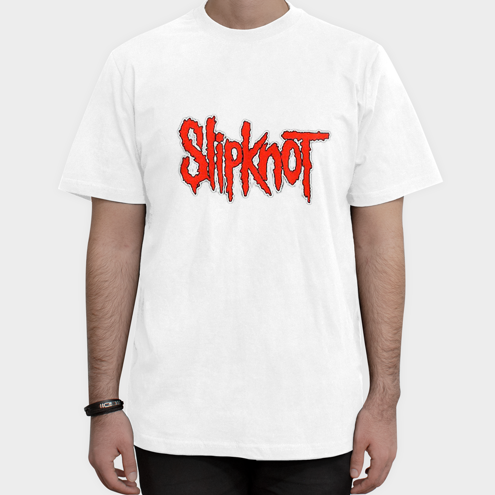 تیشرت طرح Slipknot Bandنمای روبرو ۱ - رنگ سفید