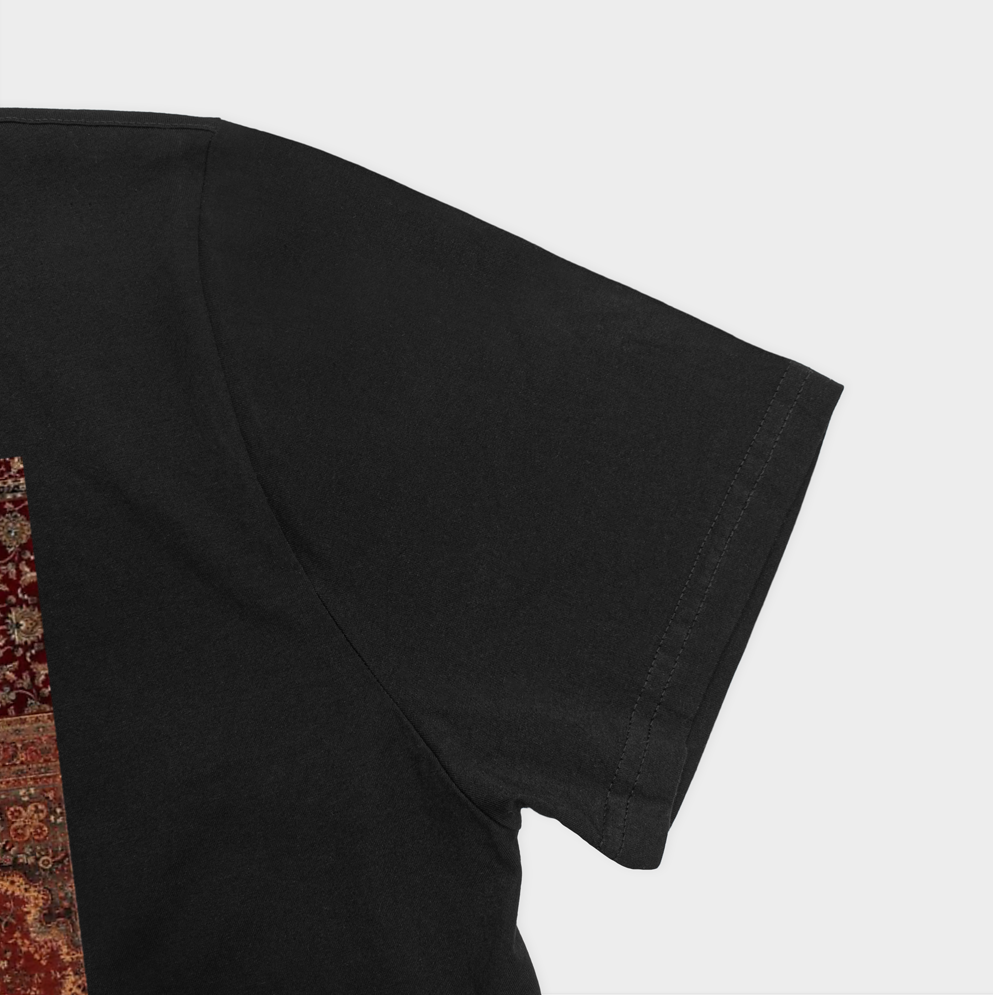 تیشرت طرح صبرنمای نزدیک آستین چپ - رنگ مشکی2
