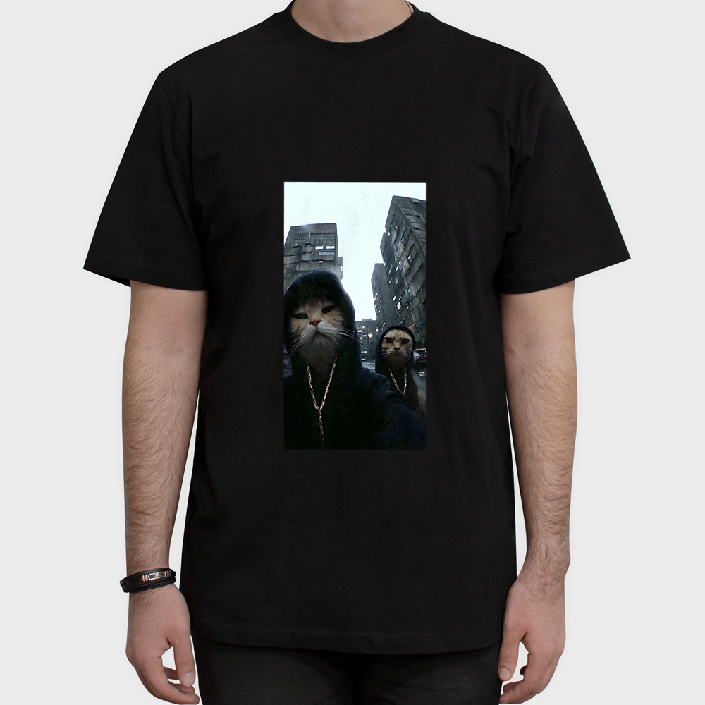 G3CAT TSHIRT444نمای روبرو ۱ - رنگ مشکی