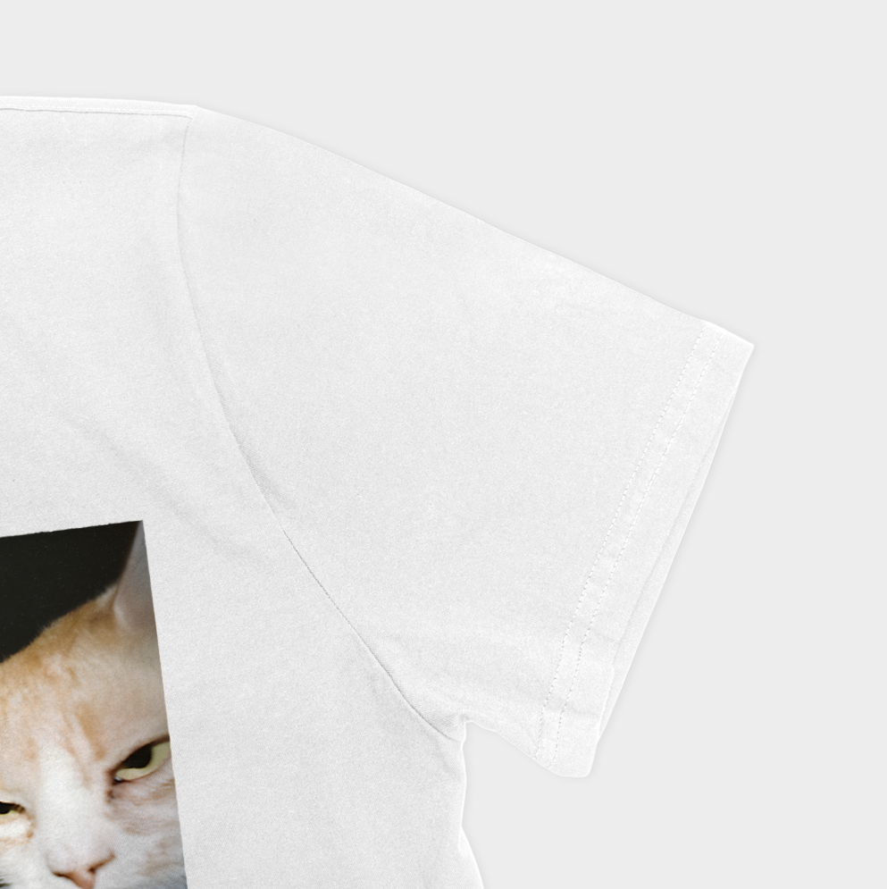 G4CAT TSHIRT444نمای نزدیک آستین چپ - رنگ سفید3
