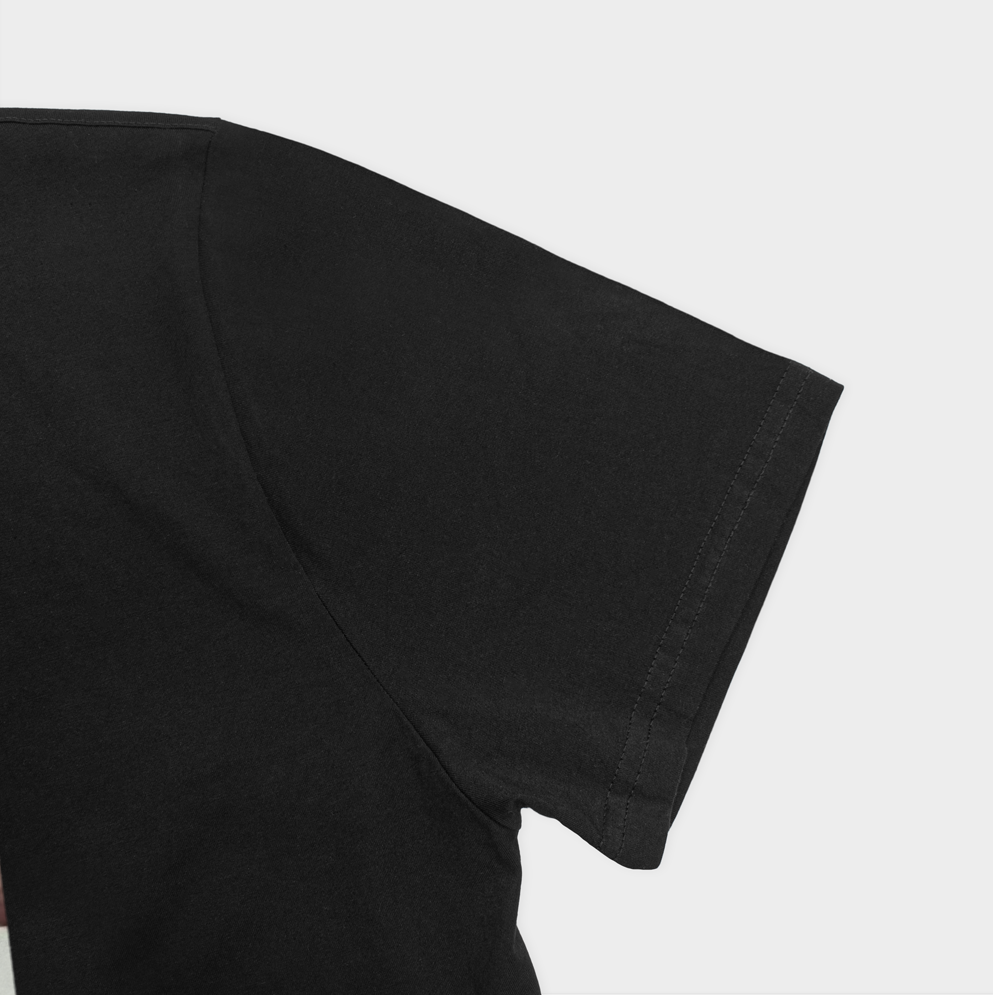 تیشرت طرح دستنمای نزدیک آستین چپ - رنگ مشکی2