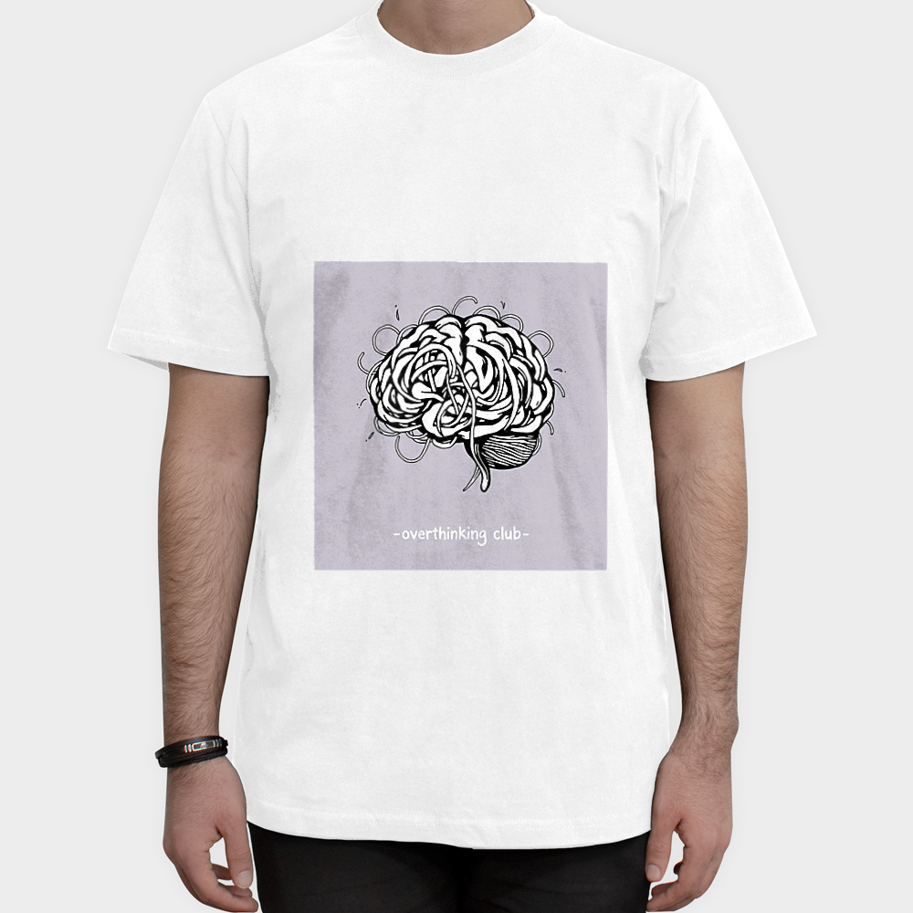 تیشرت Overthinking Clubنمای روبرو ۱ - رنگ سفید