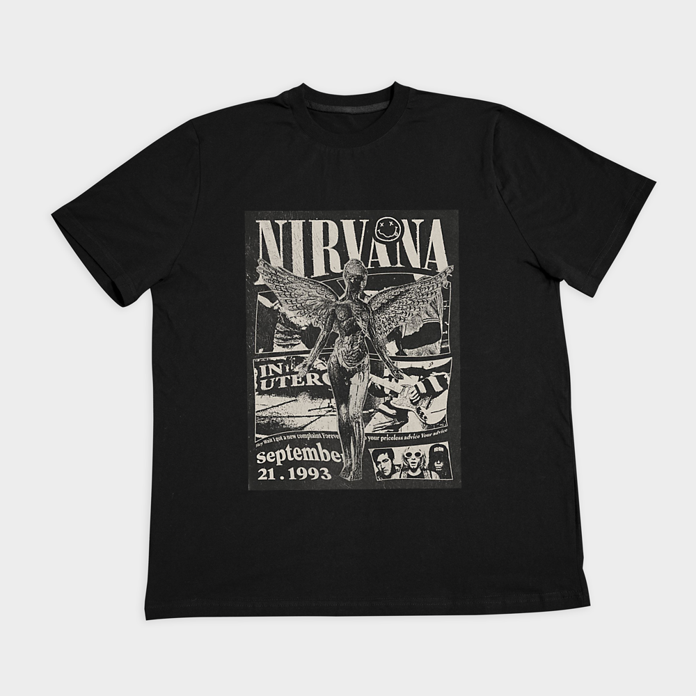 تیشرت nirvana1-rmyنمای روبرو ۲ - رنگ مشکی1