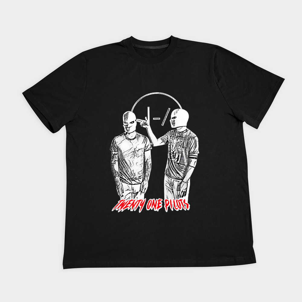 تیشرت طرح Twenty One Pilots 2نمای روبرو ۲ - رنگ مشکی