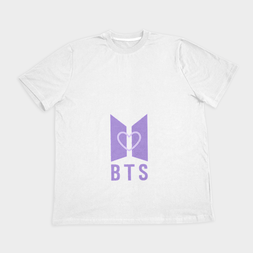 تیشرت bts بی تی اس kpop لوگونمای روبرو ۲ - رنگ سفید