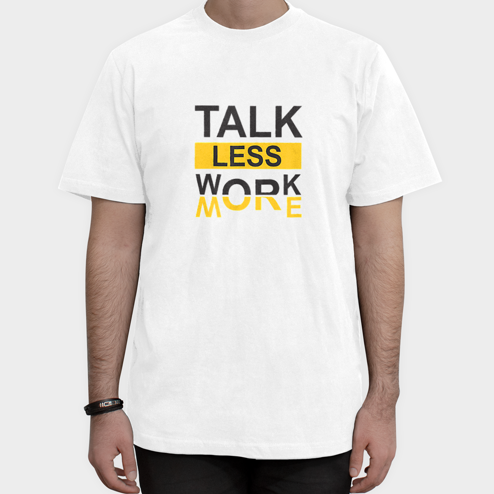 تیشرت پسرانه Talk Less Work Moreنمای روبرو ۱ - رنگ سفید4