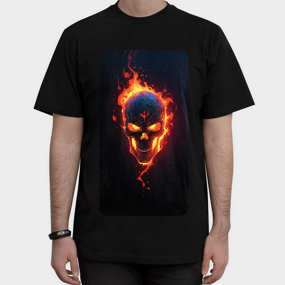 تیشرت {ghost rider}نمای روبرو ۱ - رنگ مشکی5