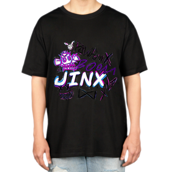 تی شرت با طرح jinxنمای روبرو ۲ - رنگ مشکی1