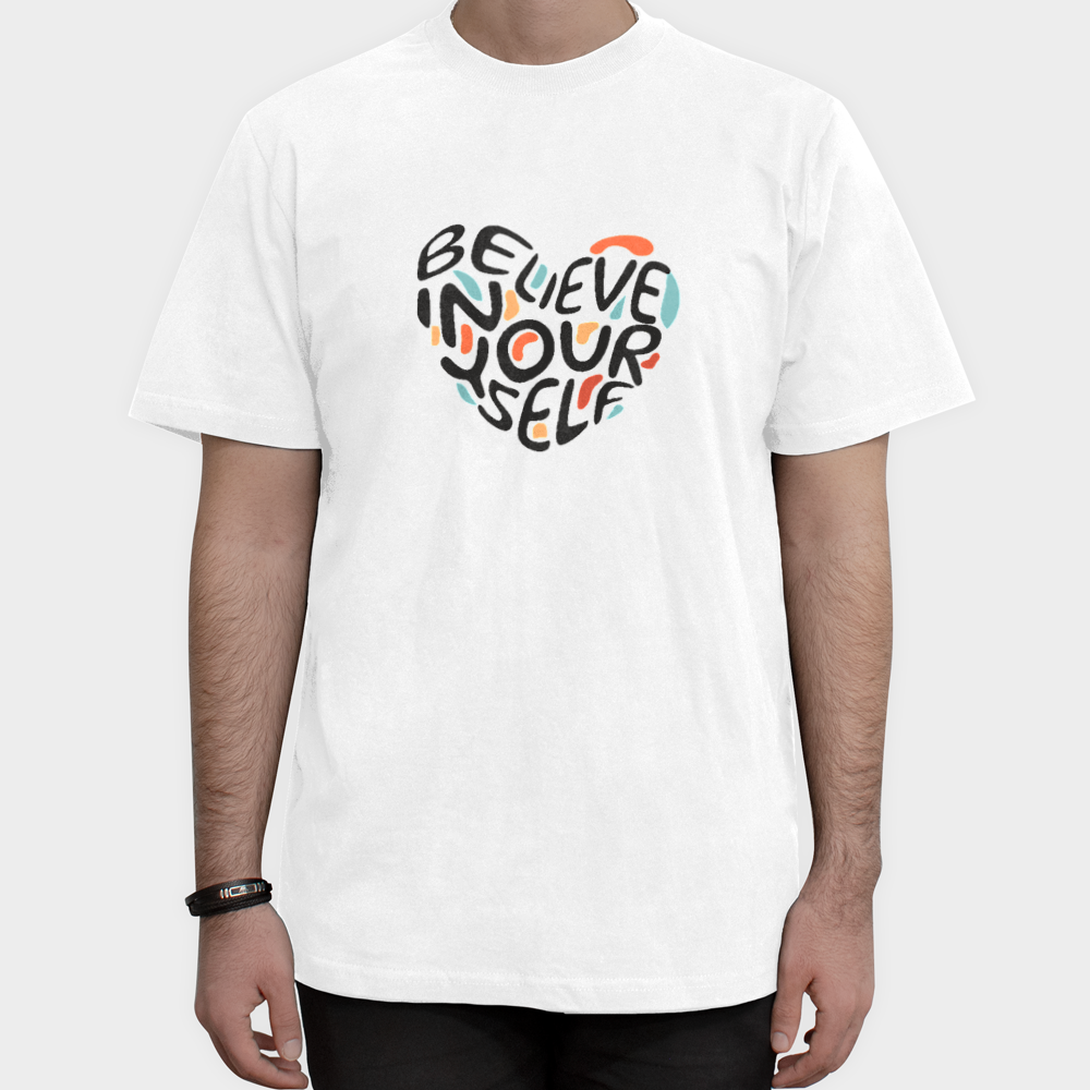 تیشرت پسرانه Believe in Yourselfنمای روبرو ۱ - رنگ سفید3