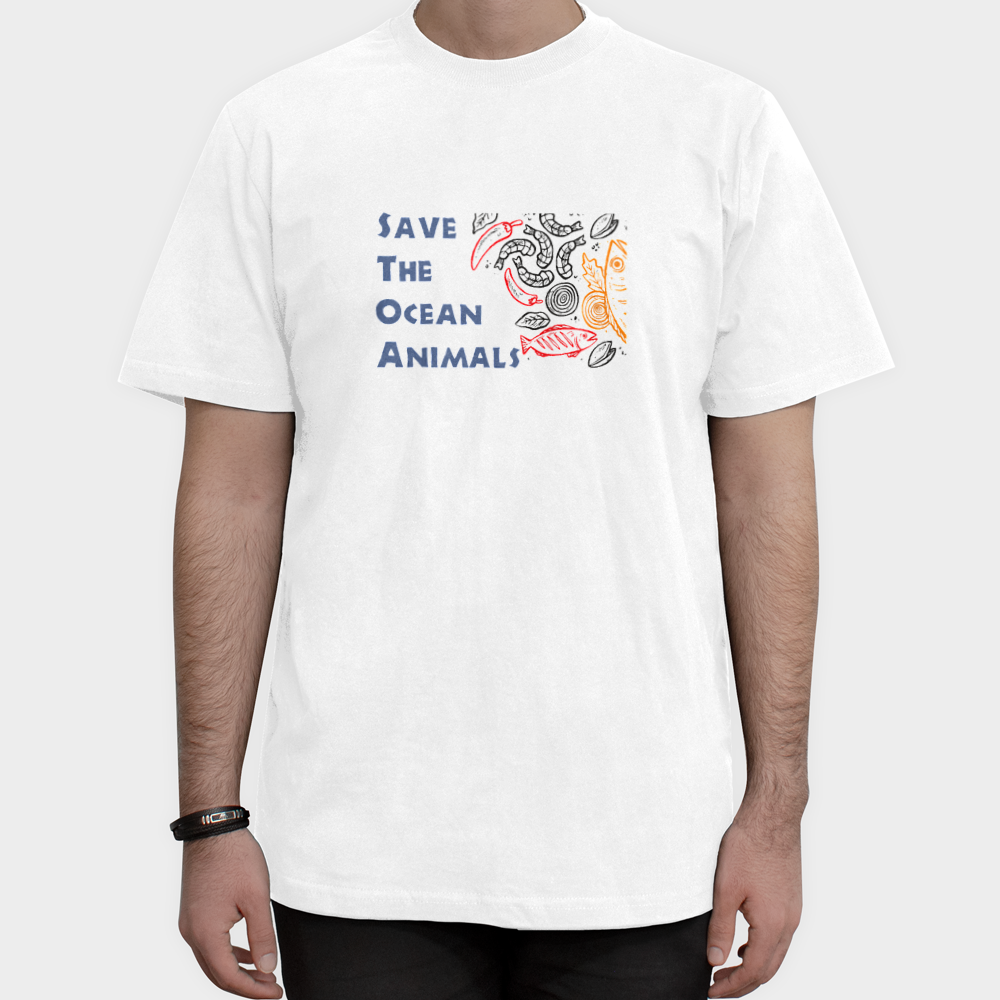 تیشرت پسرانه Save The Ocean Animalsنمای روبرو ۱ - رنگ سفید4