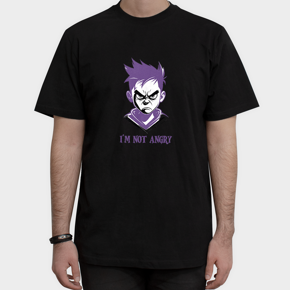 تیشرت پسرانه I'm Not Angryنمای روبرو ۱ - رنگ مشکی3