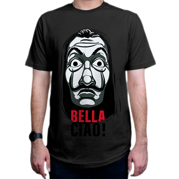 22تیشرت طرح سریال Money Heist خانهٔ کاغذی  MH8نمای روبرو - رنگ مشکی0