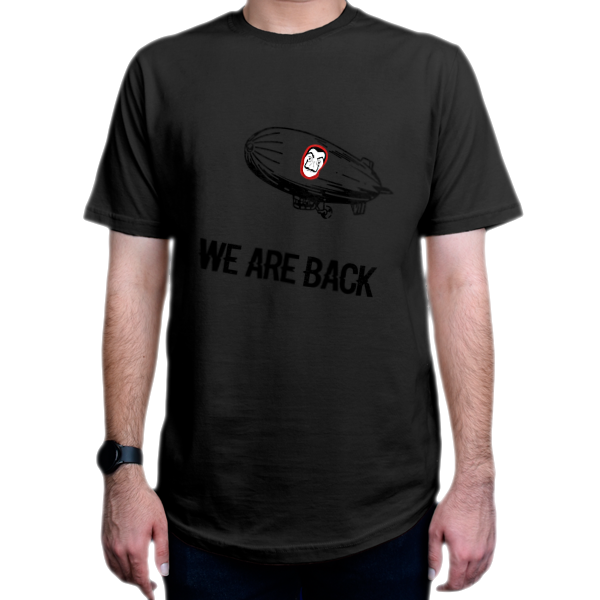 22تیشرت طرح سریال Money Heist خانهٔ کاغذی  MH9نمای روبرو - رنگ مشکی0