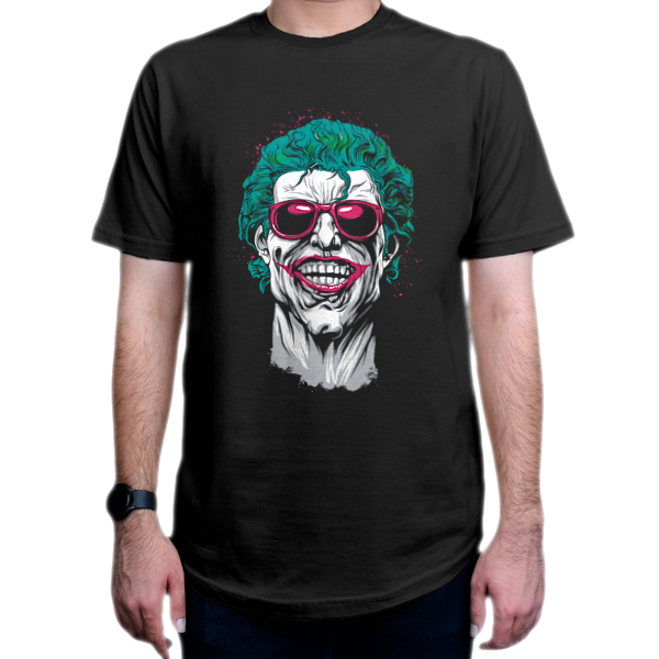تیشرت طرح فیلم  Joker جوکر  J5نمای روبرو - رنگ مشکی